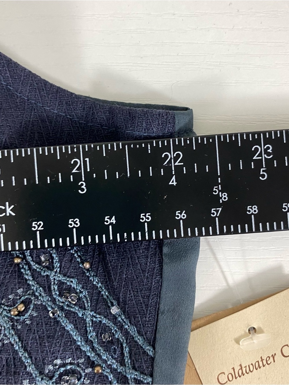 Coldwater Creek Womens Vest Size XL Embroidered Patchwork Artsy Navy Blue $69 - Picture 8 of 14